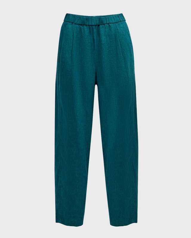 Petite Delave-Dyed Organic Linen Lantern Pants